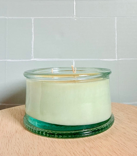 Large 3-wick Recycled Glass Candle 10oz