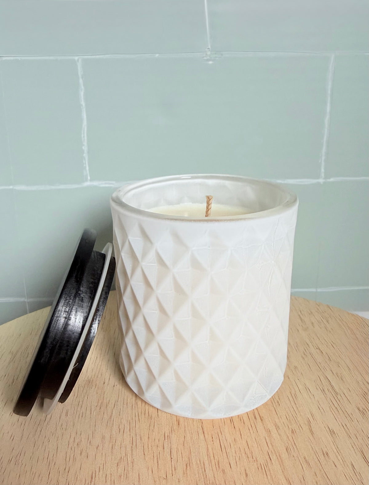 White Textured 8oz candle