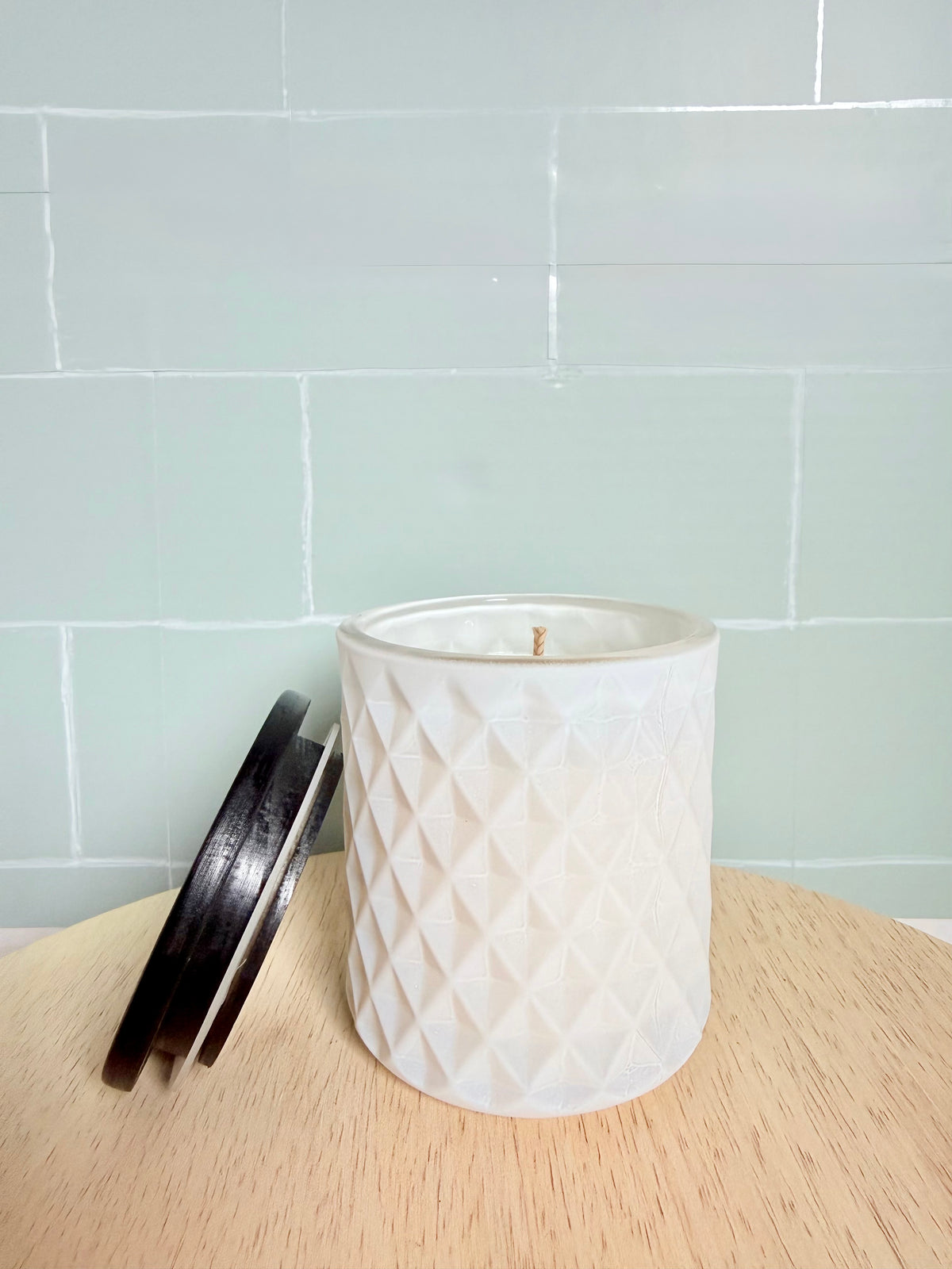White Textured 8oz candle